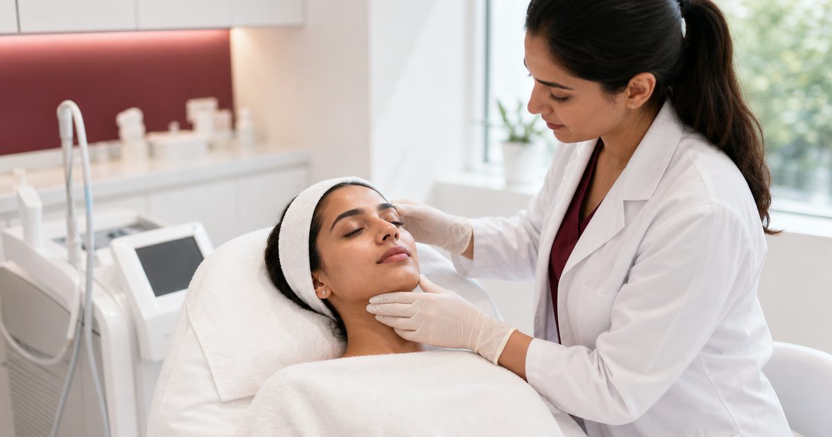 Skin preparation session before a wedding