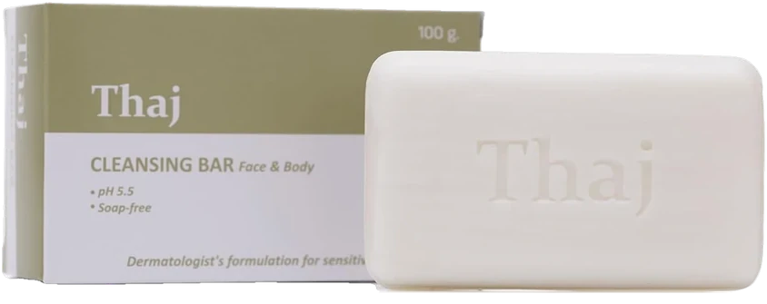 Thaj soap-free cleansing bar with box